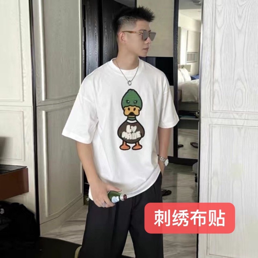 Áo Thun Cotton Ngắn Tay Thêu Họa Tiết Vịt Nhiều Màu Sang Trọng Thời Trang Mùa Hè 2022 Cho Nam Và Nữ