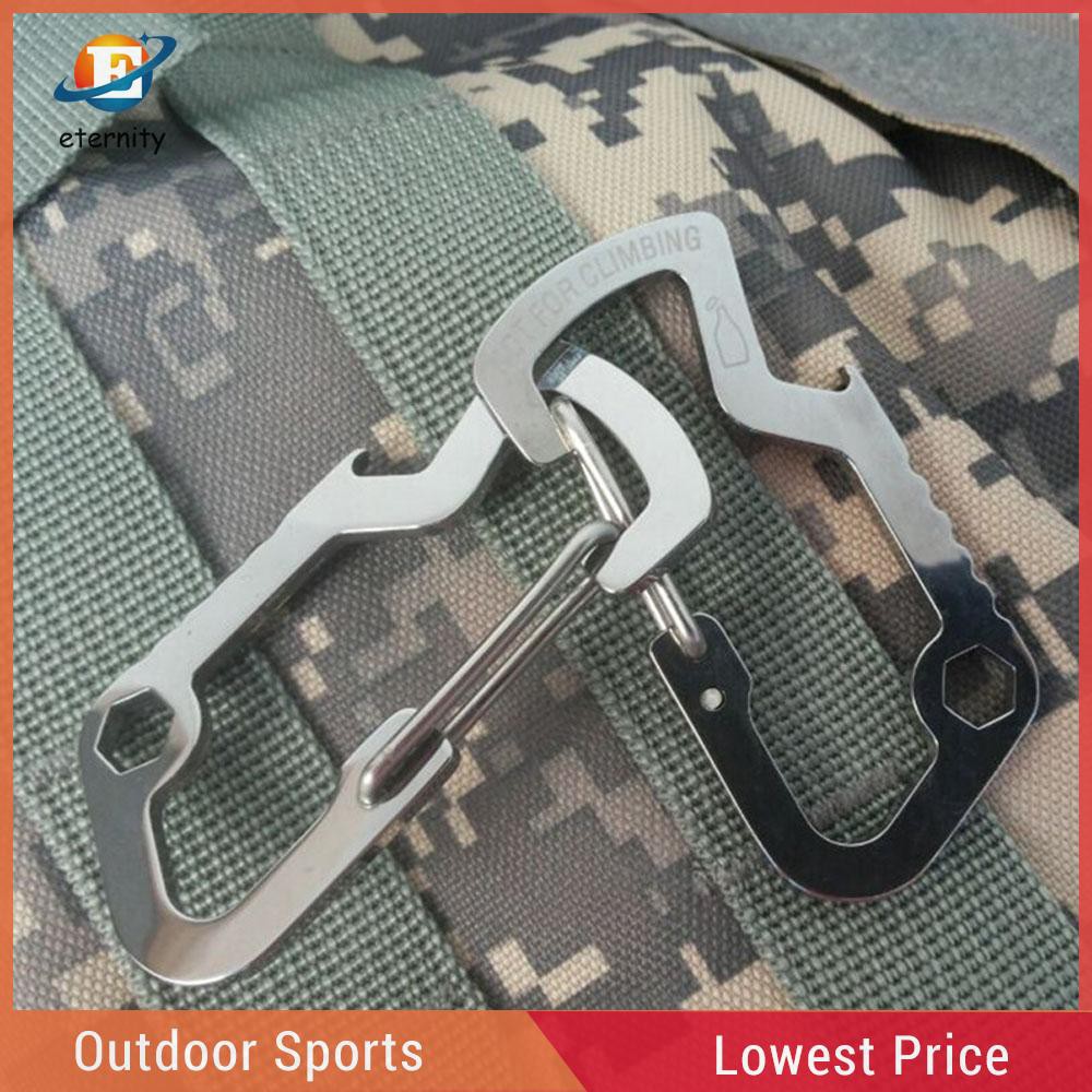 ※Eternity※Durable Survival Camping Hiking Rescue Gear Mini Carabiner Keychain EDC Multi Tool※