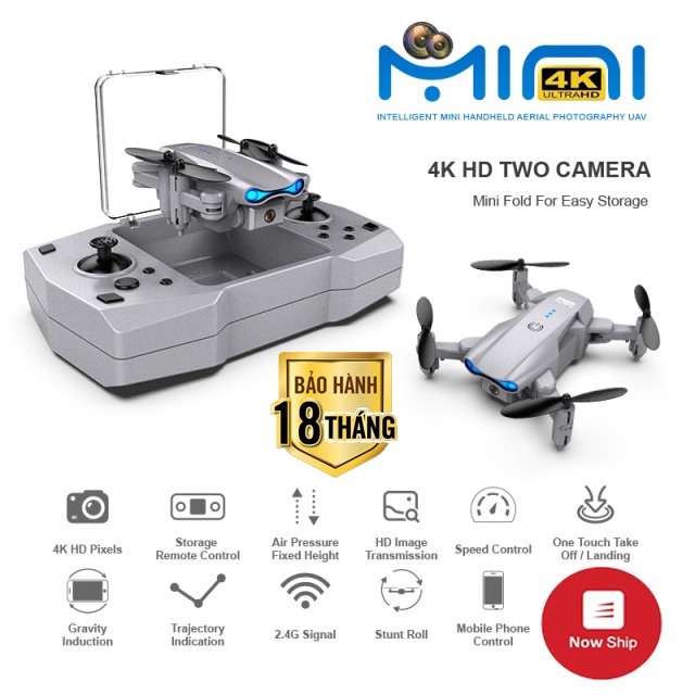 🔥Thám Tử Bay Tí Hon🔥Máy bay flycam mini 4K, drone camera điều khiển từ xa 4 cánh chính hãng KY 906 siêu chất Mavic GPS