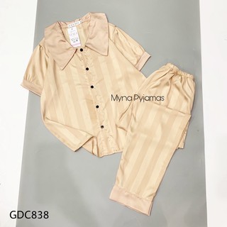 Bộ pijama lụa gấm tay coocjcao cấp, có size