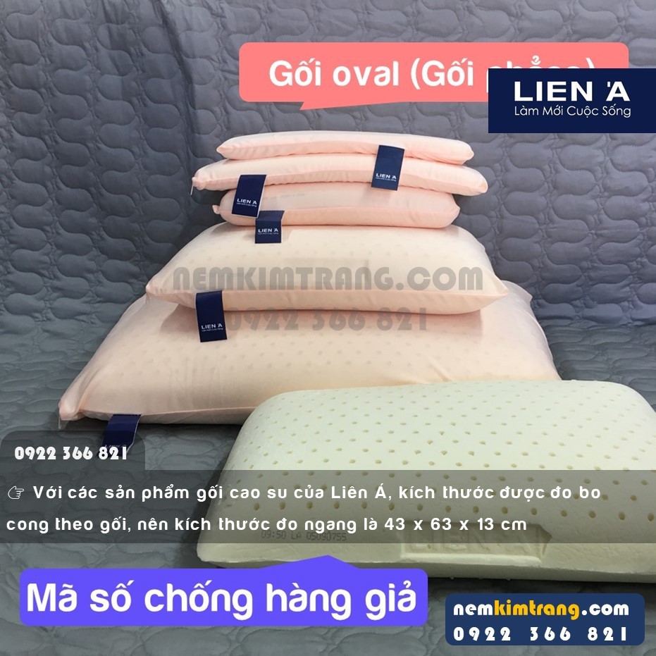 Gối oval Liên Á 45x65x12 cm - CHÍNH HÃNG, ÊM ÁI