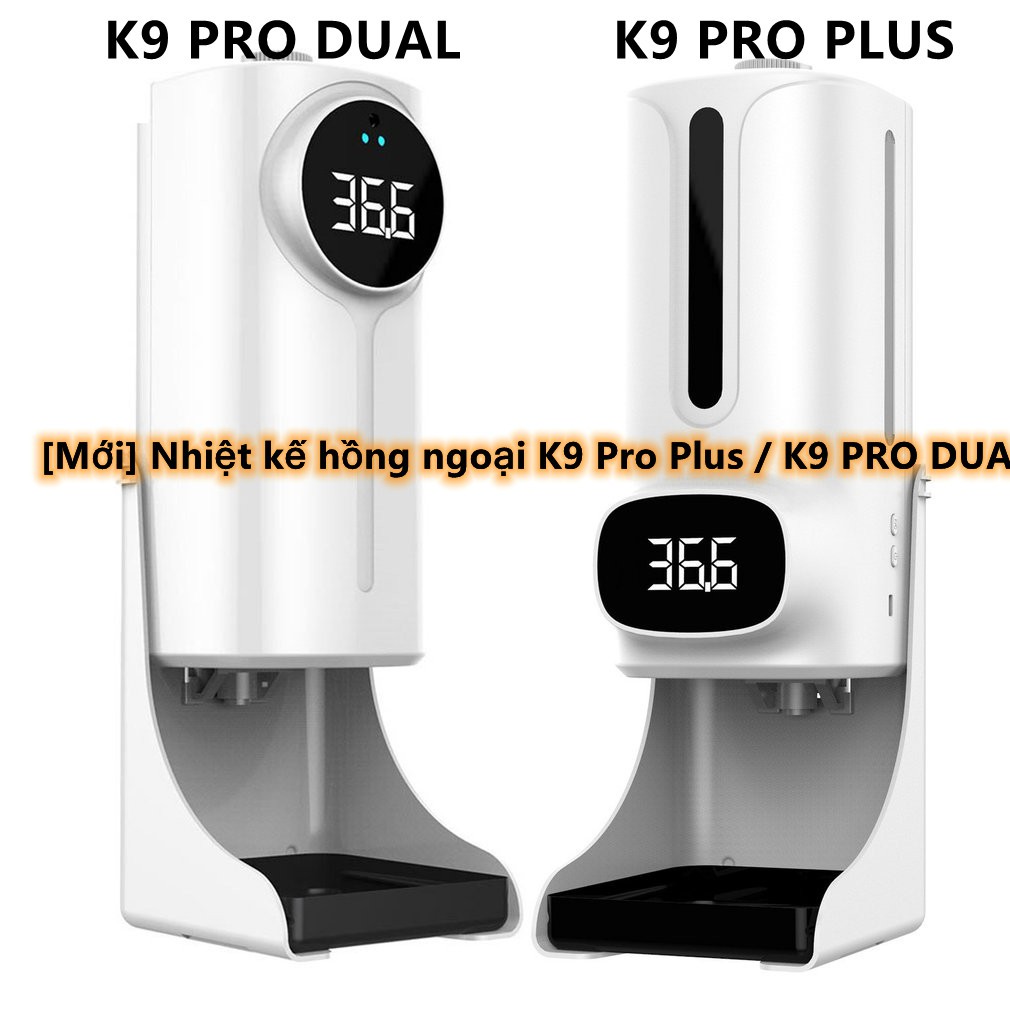Nhiệt kế hồng ngoại không tiếp xúc K9 Pro Plus / K9 PRO DUAL (đầu dò kép) / cảm biến nhiệt độ tự động / bình đựng xà phòng + bình xịt / đo lường
