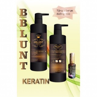 💕💕💕 Cặp Dầu Gội xả 💕💕 BBLUNT Keratin 500ml Tặng kèm 1 Serum dưỡng tóc Topbest