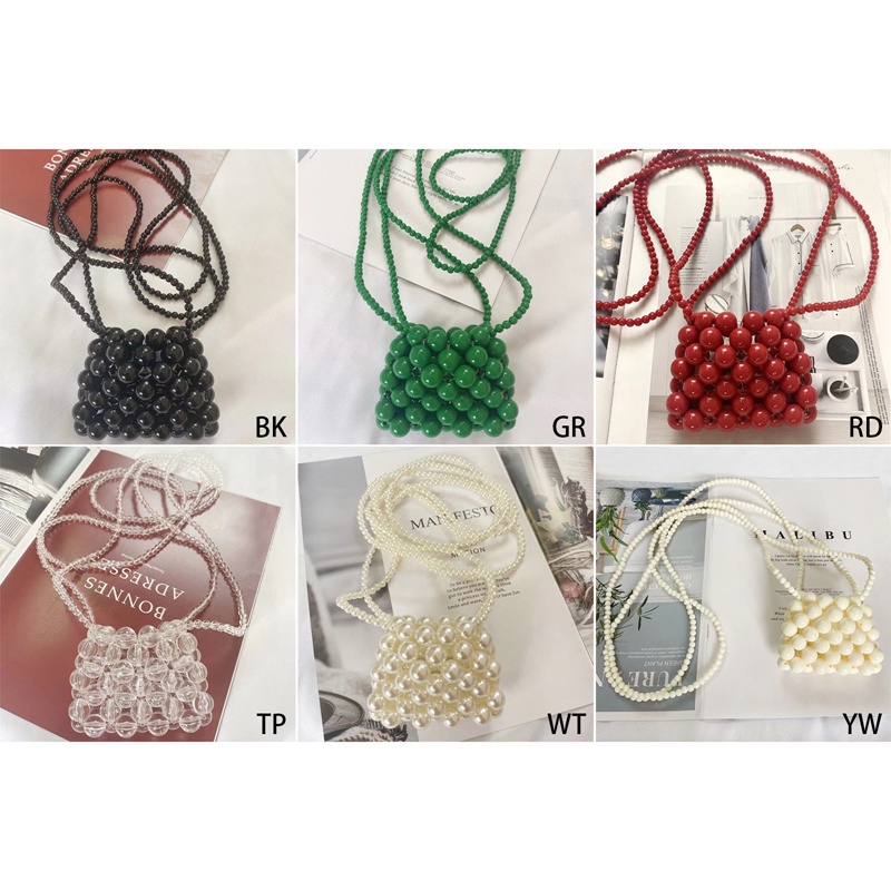 Túi Đeo Chéo Mini Đính Hạt Ngọc Trai Xinh Xắn Cho Bé