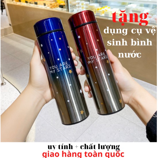 Bình giữa nhiệt NGÔI SAO bình giữ nhiệt inox 500ml LOẠI TỐT CÓ KHÂY LỌC