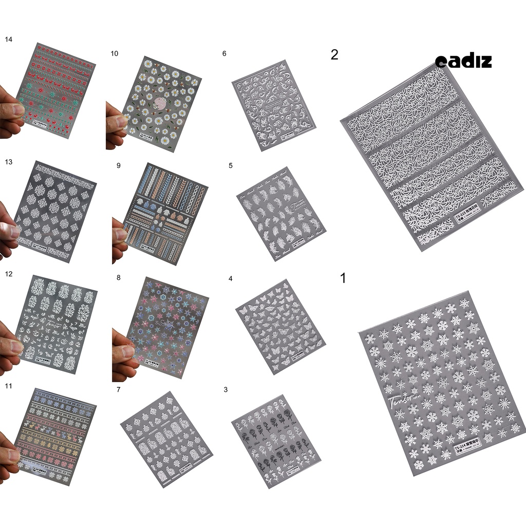 Miếng Dán Trang Trí Móng Tay 5D Hình Lông Vũ Không Phai Màu