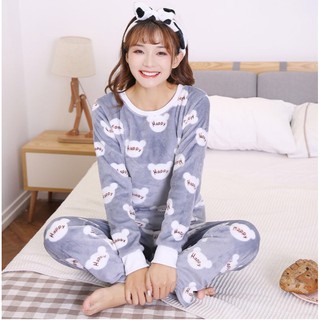 Bộ đồ ngủ mặc ở nhà cho nữ, họa tiết hoạt hình dễ thương - AG61