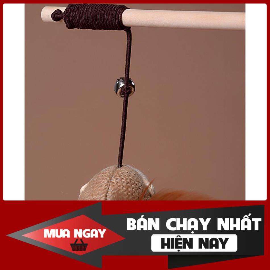 Đồ Chơi Cần Câu Cán Gỗ Nhồi Bông Cho Mèo Vờn Giá Rẻ