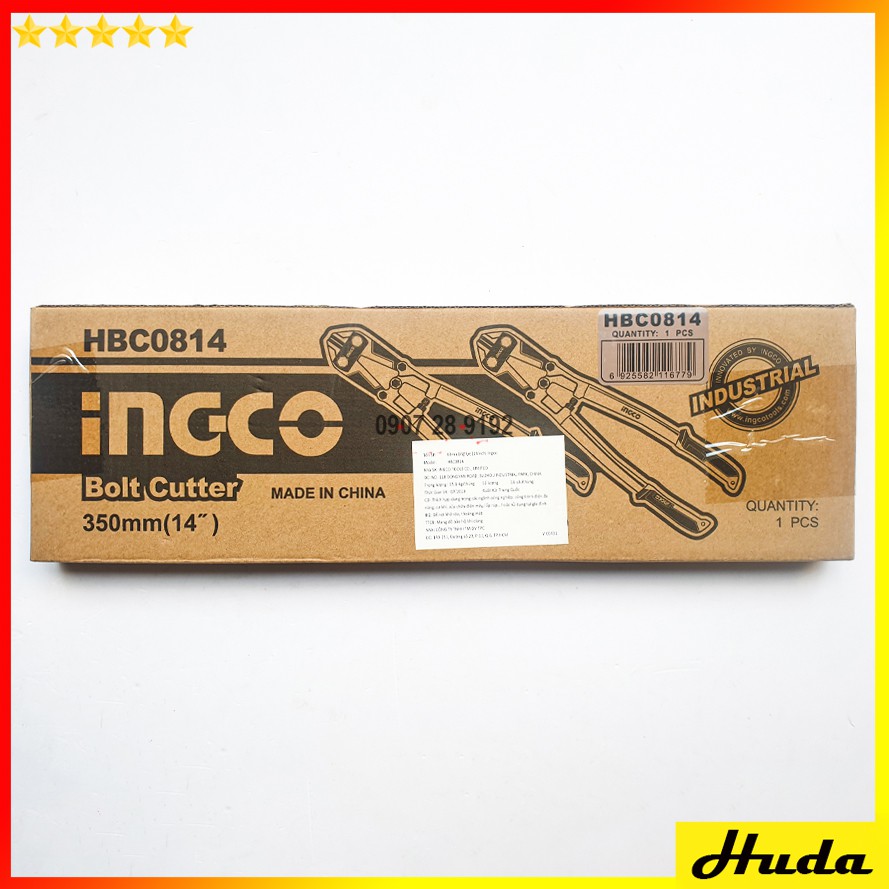 INGCO Kìm cộng lực kềm cắt 350mm 14inch Bolt Cutter HBC0814