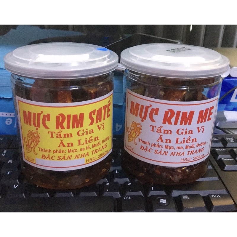 [Mã 157FMCGSALE giảm 8% đơn 500K] Mực Rim Me Nguyên Con/ Mực rim sa tế - hũ Pet 200gram