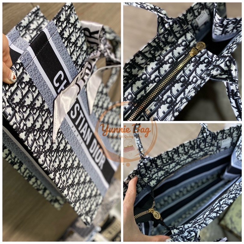 Túi tote Diio'r kèm khăn voan hàng chuẩn có sẵn, Video ảnh thật