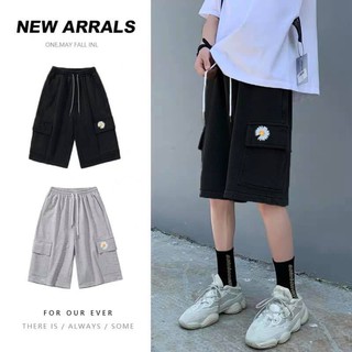 Quần short nỉ túi hộp Peaceminusone, quần short nam nữ unisex hoa cúc, Jack Lane