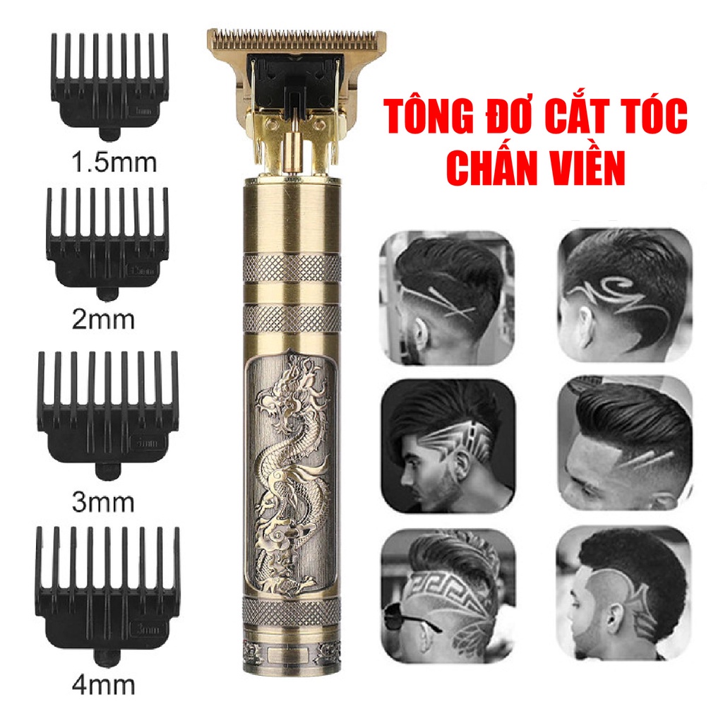 Tông đơ cắt tóc sạc nhanh chuyên nghiệp chấn viền TH 8002, Tăng đơ cắt tóc chấn viền cao cấp Tặng kèm nhiều phụ kiện