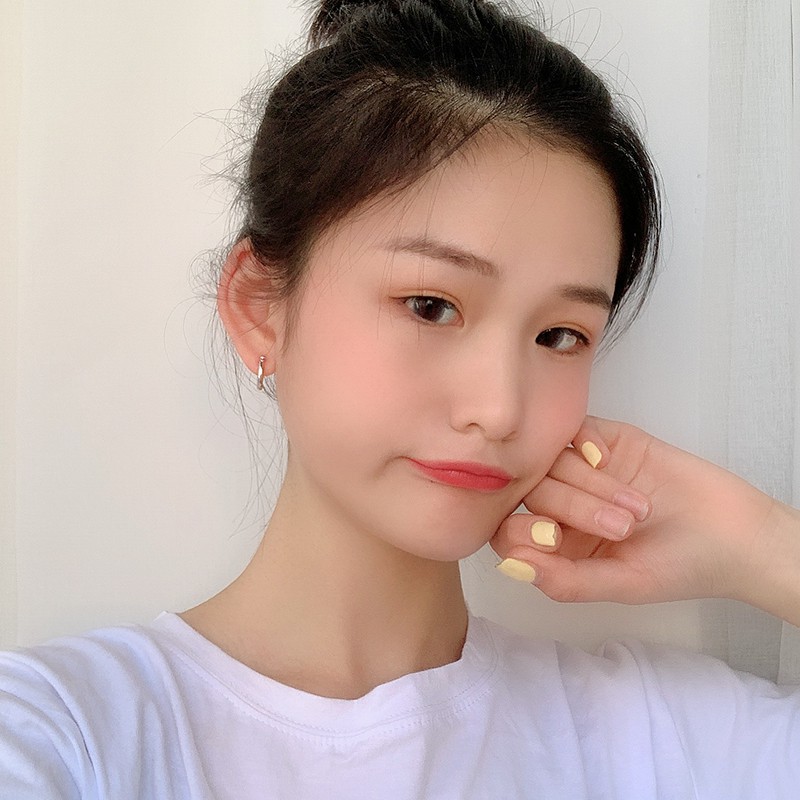 Bông Tai Thép Titan Hình Tròn Đơn Giản Phong Cách Âu Mỹ Cá Tính A41