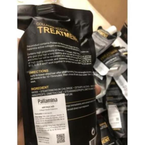 Ủ tóc Pallamina Keratin collagen, kem xả tóc siêu phục hồi tóc nát hàng công ty chính hãng túi 500ml | BigBuy360 - bigbuy360.vn