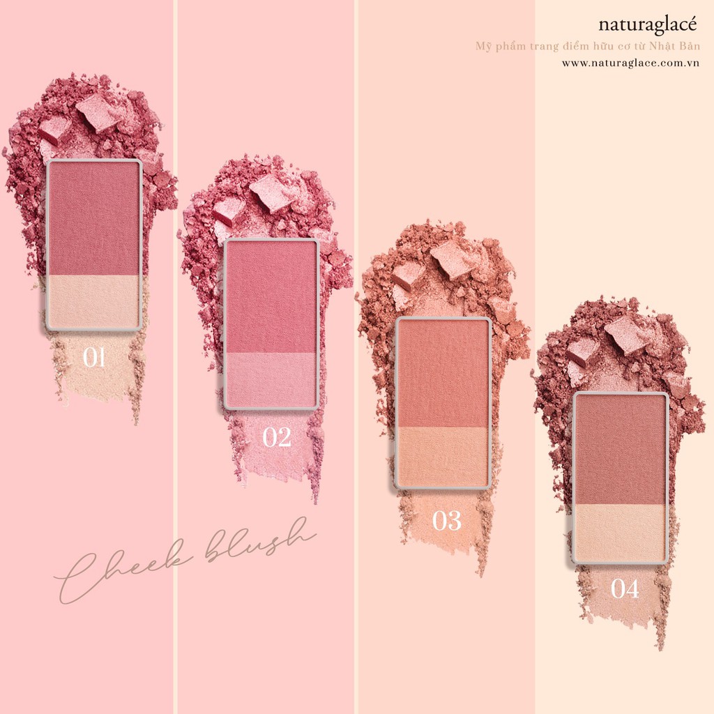 Phấn má hồng hữu cơ naturaglacé Cheek Blush (có 4 màu) tự nhiên, lâu trôi, 3.1g