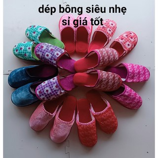 Dép đi trong nhà , dép bông siêu nhẹ êm chân, ấm áp giúp đôi chân tránh khỏi bụi dơ 1 đôi giá 18000₫