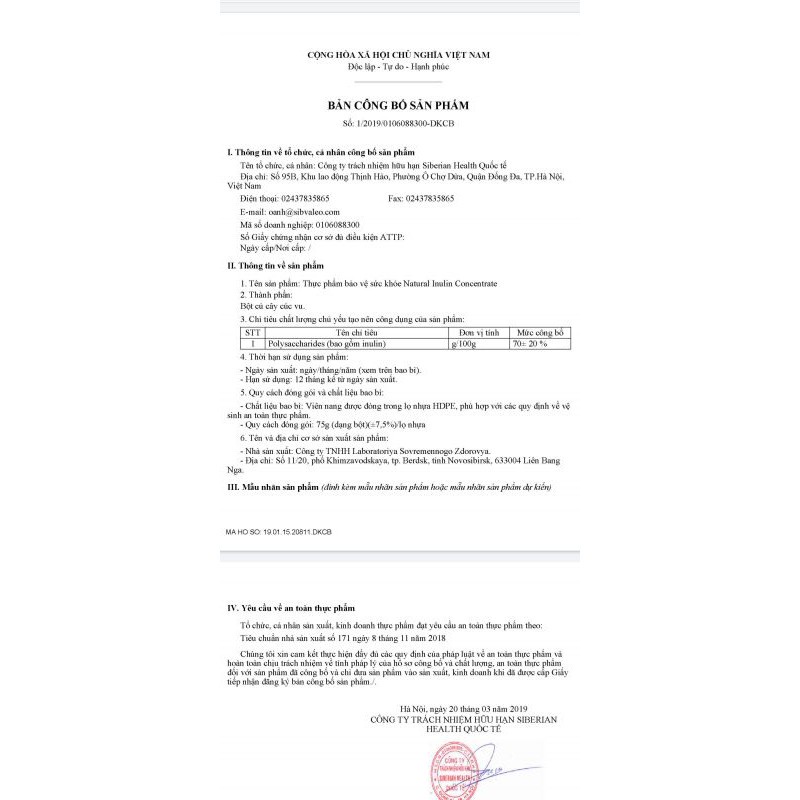(NEW CÓ SẴN) BỘT CỦ CÂY CÚC VU HỖ TRỢ TIÊU HOÁ TỐT, GIẢM TÁO BÓN Natural Inulin Concentrate ;