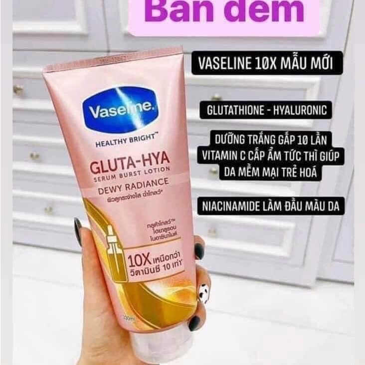 Dưỡng Thể VASELINE 10X SERUM GLUTA-HYA 330ML Thái Lan Mẫu Mới