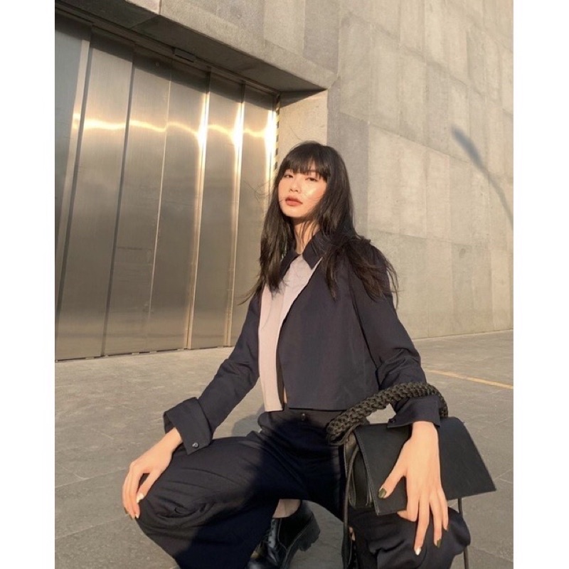 Túi da trơn dây tết phong cách