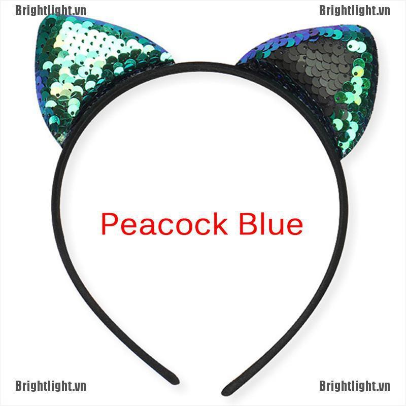 Kẹp Tóc Tai Mèo Đính Kim Sa Lấp Lánh Dễ Thương