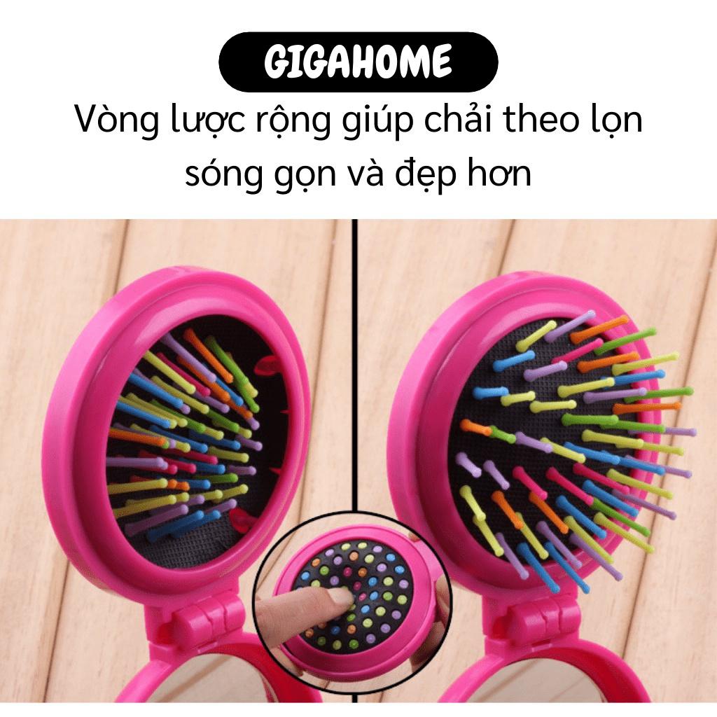 Lược Mini GIGAHOME Lược Gấp Kèm Gương Nhỏ Gọn, Bỏ Túi Tiện Lợi Có Thể Massage Da Đầu 8204