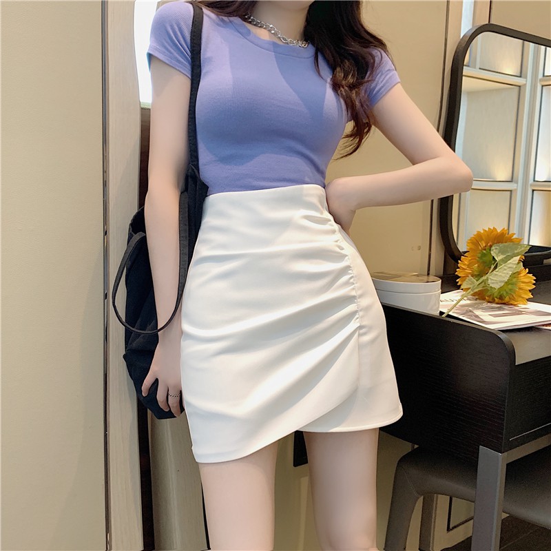 Xiaozhainv Chân Váy Lưng Cao Xẻ Tà Thời Trang Hàn Quốc Cho Nữ | BigBuy360 - bigbuy360.vn