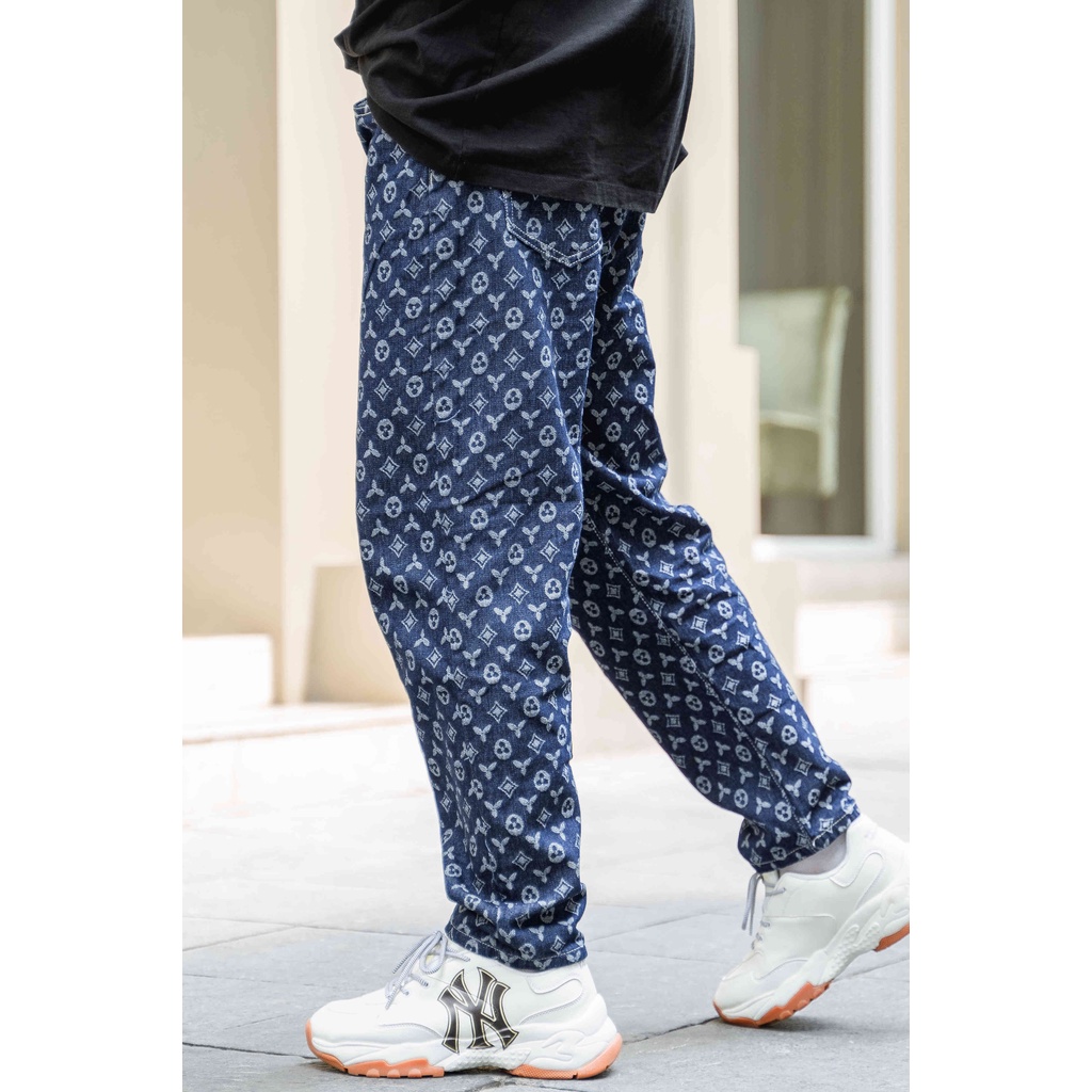 Quần Jean Nam Ống Rộng, in họa tiết LV - 3S - phong cách Hàn Quốc - [ Ảnh thật ] SHOP tự chụp | BigBuy360 - bigbuy360.vn