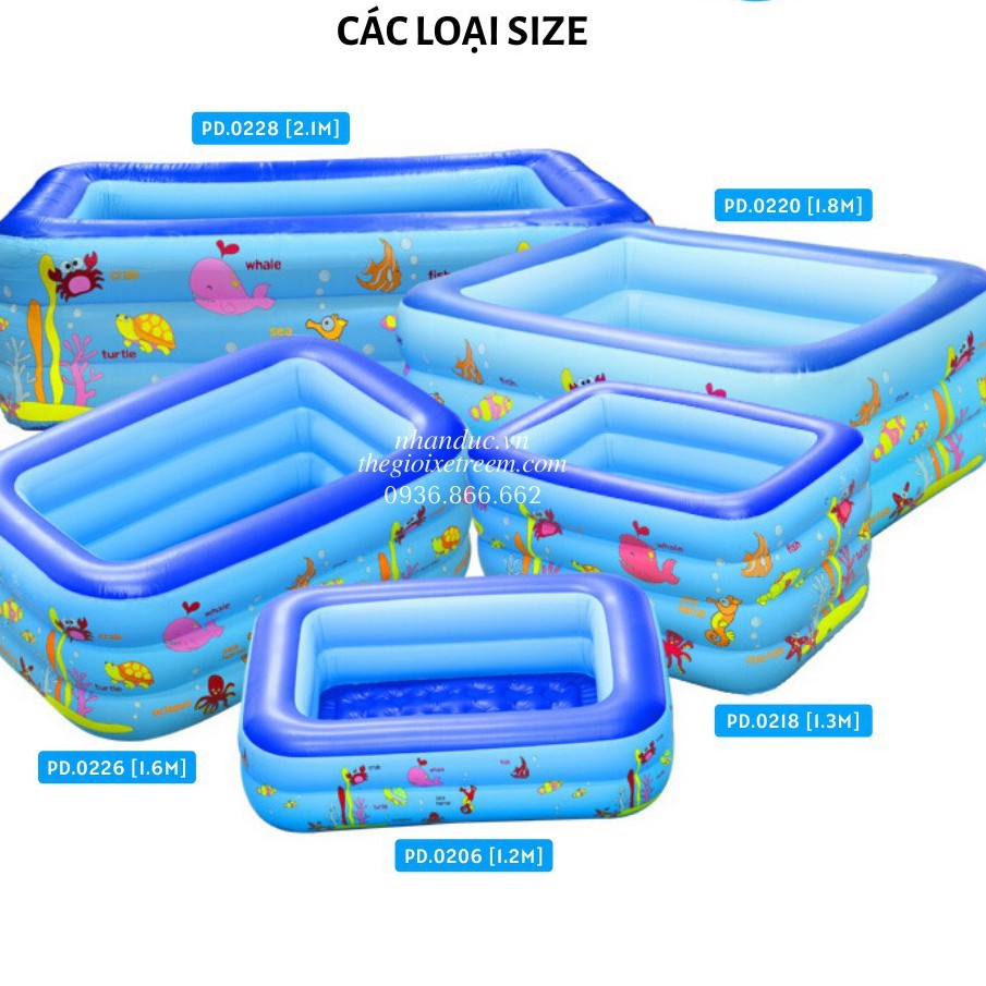 BỂ BƠI PHAO BƠI THÀNH CAO 1,2M/1,3M/1,5M/1,8M/2,1M CHỮ NHẬT 3 TẦNG CÁC LOẠI