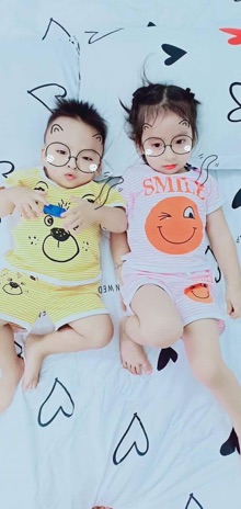 Bộ thun cotton 4c cho bé( hình thật)