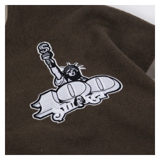 ÁO KHOÁC "100" VARSITY JACKET IN BROWN [SMAKER]