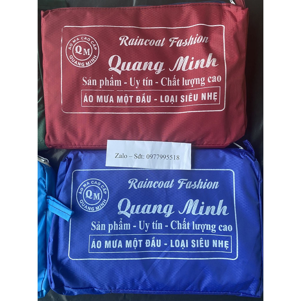 Áo Mưa Vải Dù 1 Mũ Cánh Rơi Có Lỗ Nhét Gương Siêu Bền