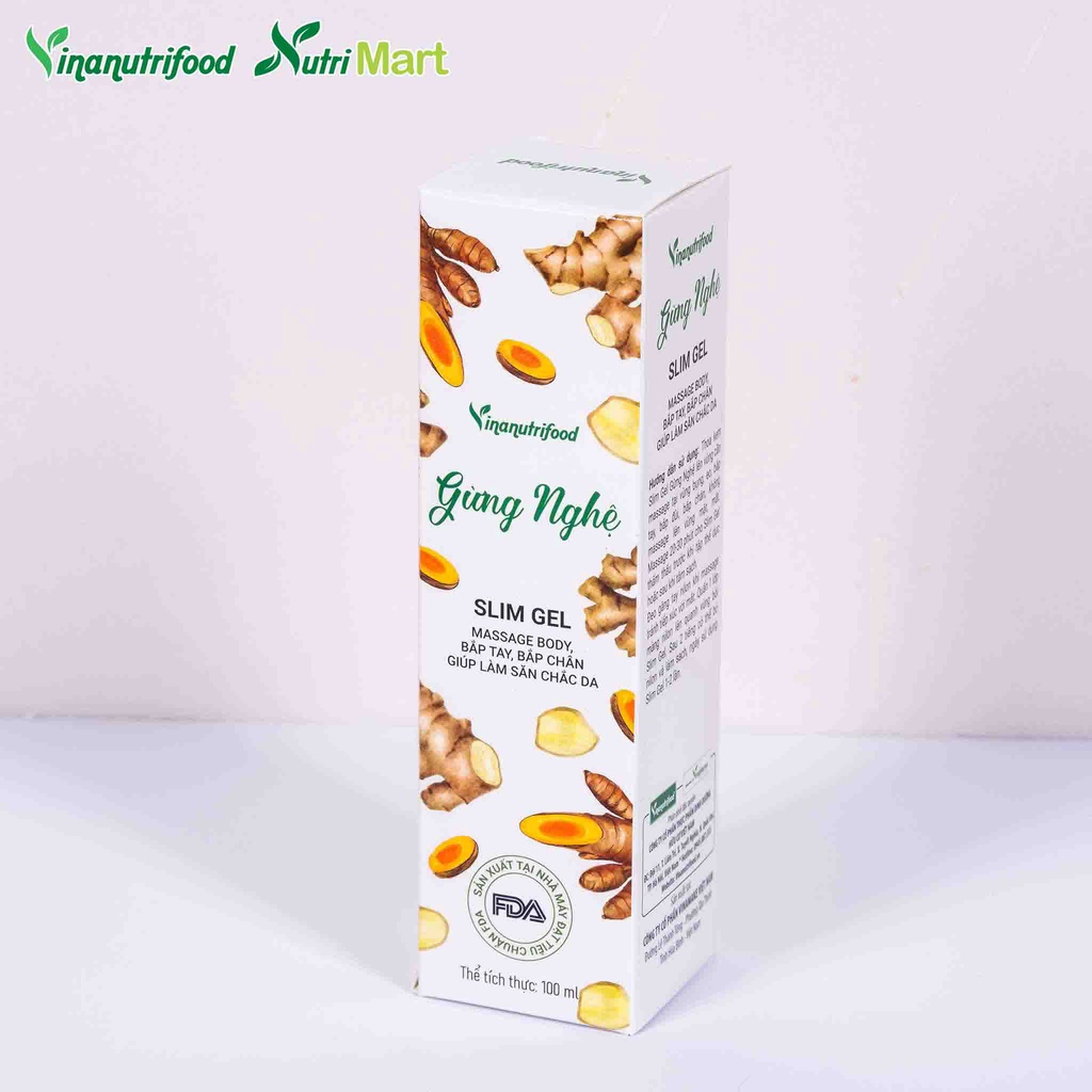 Kem Tan Mỡ Slim Gel Vinanutrifood, hỗ trợ đẩy nhanh quá trình đào thải mỡ thừa, giúp da trở nên săn chắc, chai 100ml