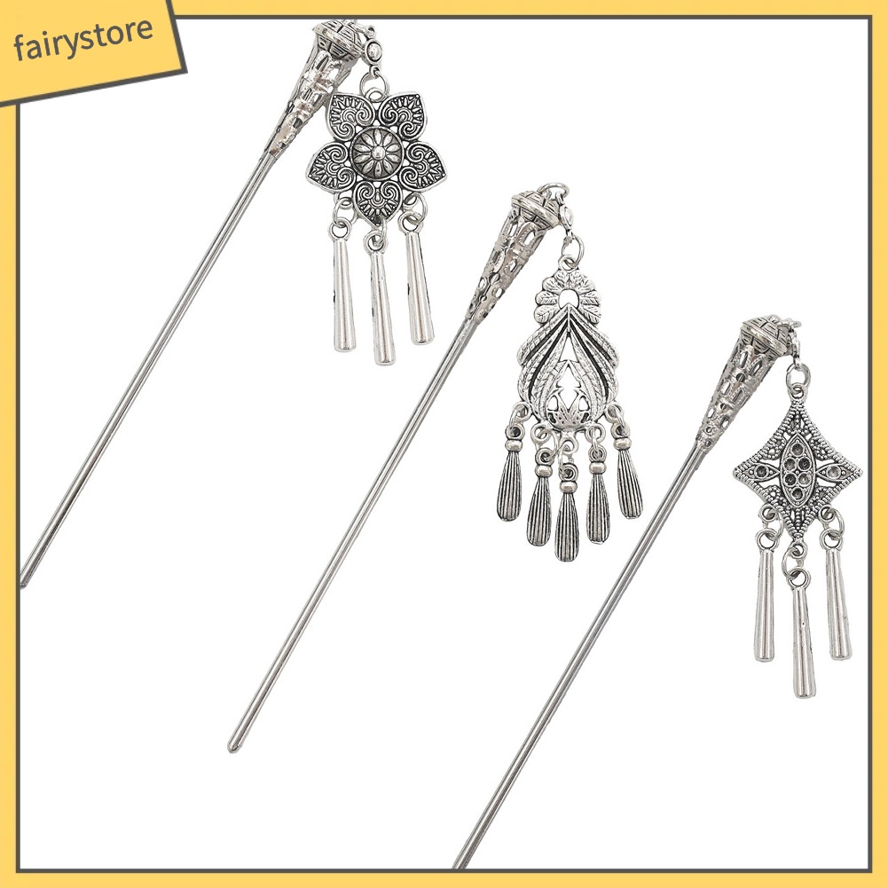 Trâm cài tóc hình hoa phối tua rua kiểu dáng cổ điển cho nữ