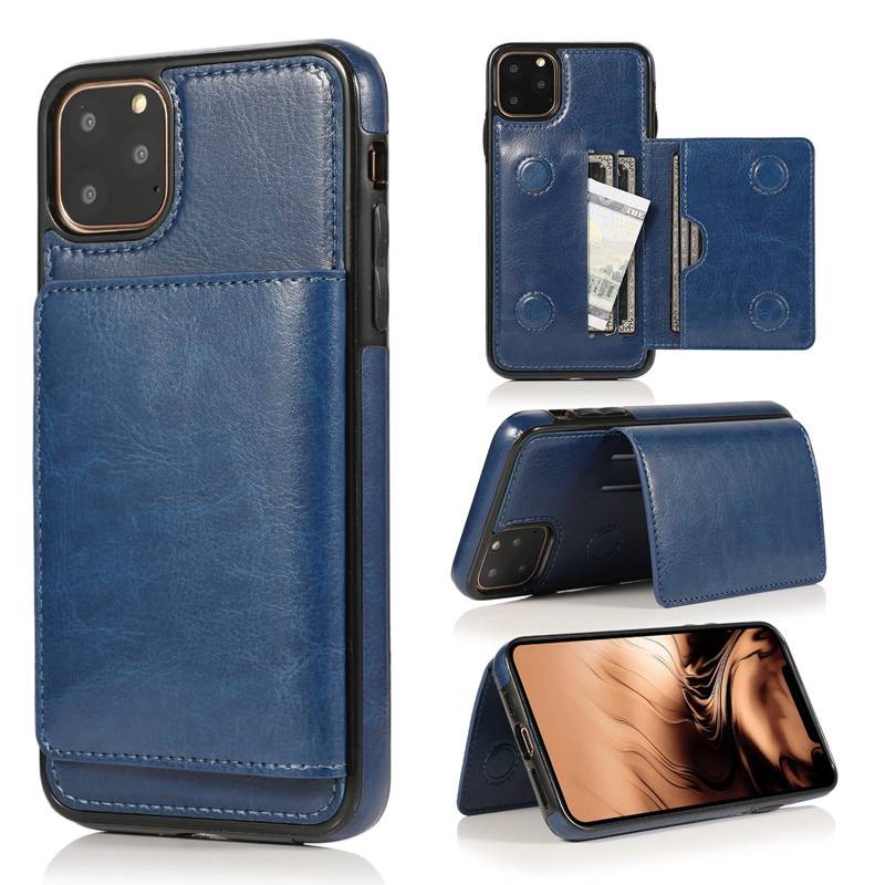 Ốp điện thoại da PU kèm ngăn đựng thẻ thanh lịch thích hợp cho iPhone 11 12 13 PRO MAX X XS MAX