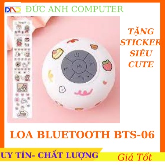 Loa Bluetooth Mini BTS-06 Cute Nhỏ Gọn, TẶNG HÌNH DÁN STICKER DÁN, Loa Dán Tường Chống Nước Vừa Tắm Vừa Nghe