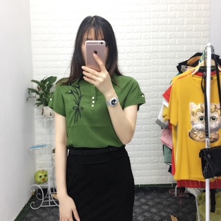 Sơ mi công sở thêu hoa 3D ( ẢNH THẬT 100% do shop tự mặc và chụp)