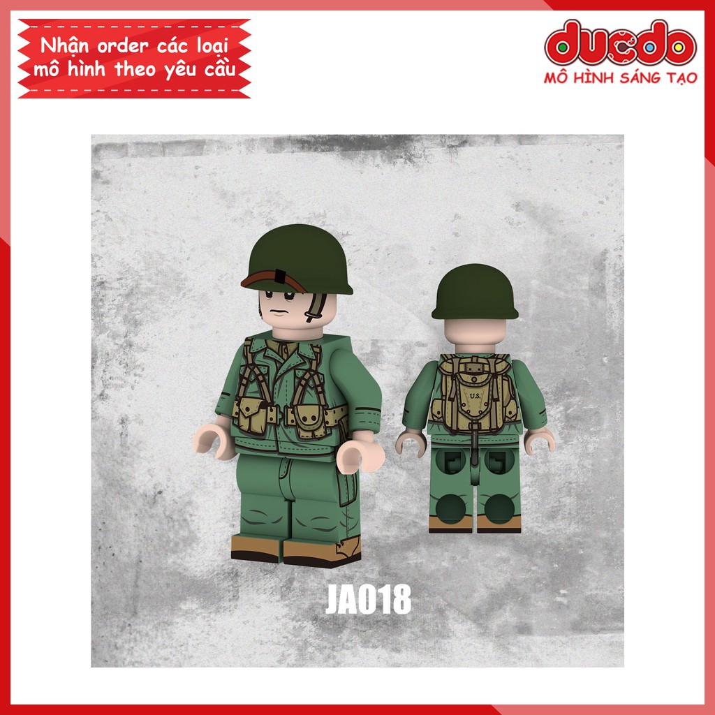 Minifigures chiến binh Army trong chiến tranh thế giới - Đồ chơi Lắp ghép Xếp hình Mô hình Mini WW2 JA015-018 JC013-016