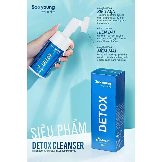 [Kèm Quà]  Sữa Rửa Mặt Detox Cleanser Soo Young - Mỹ Phẩm Soo Young Korea