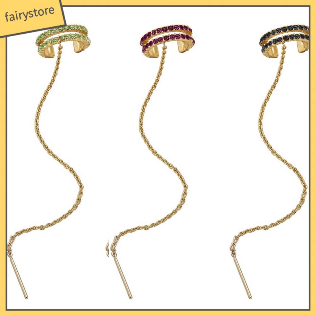 1 Khuyên Vành Tai Dáng Chữ C Đính Đá Thời Trang Cho Nữ