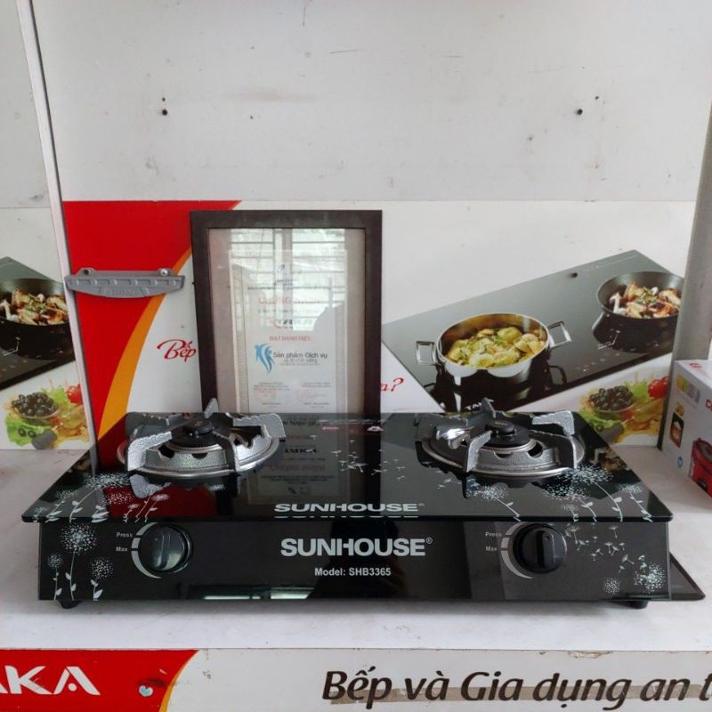 Bếp Gas Đôi Cao Cấp Kiềng Gang Tiết Kiệm GAS SUNHOUSE SHB3365KG