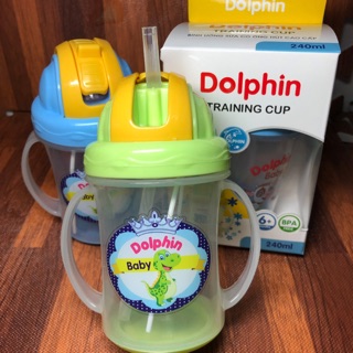 Bình tập uống dolphin có ống hút