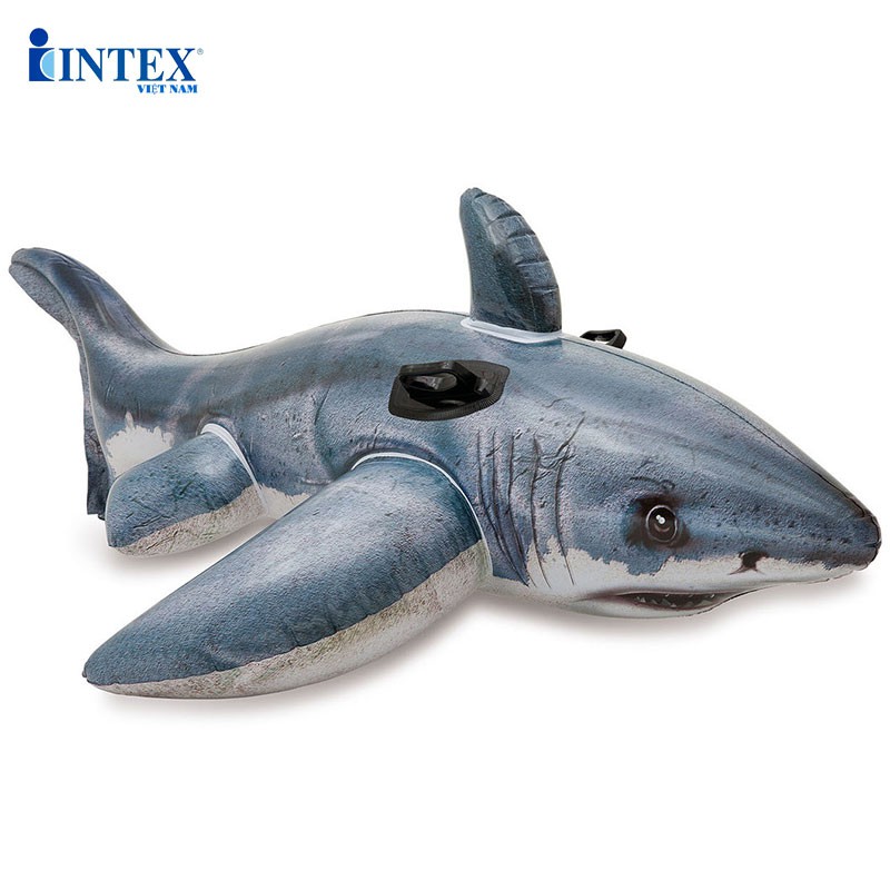 Phao bơi hình cá mập CHÍNH HÃNG Intex 57525, chất liệu PVC cao cấp dày 0,3mm