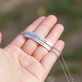 Lắc tay bạc khắc chữ xinh xắn
