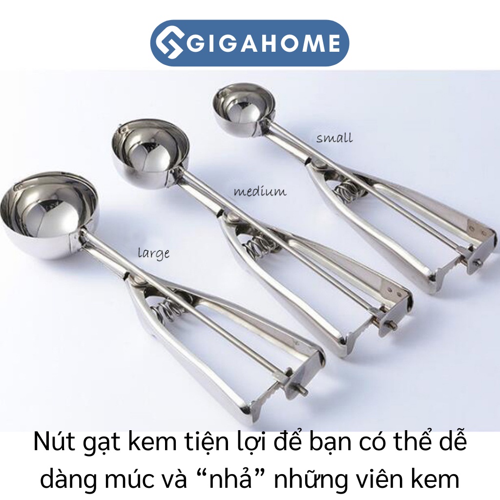 Dụng Cụ Muỗng Múc Xúc Kem Viên Tròn GIGAHOME Bằng Inox 5cm 9439