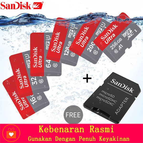 SANDISK Thẻ Nhớ 64gb 128gb 256gb 512gb 100mb / S Class10 Micro Sdxc