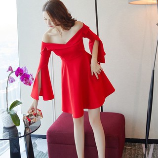  Váy trễ vai dáng xòe tay loe cho người béo mập