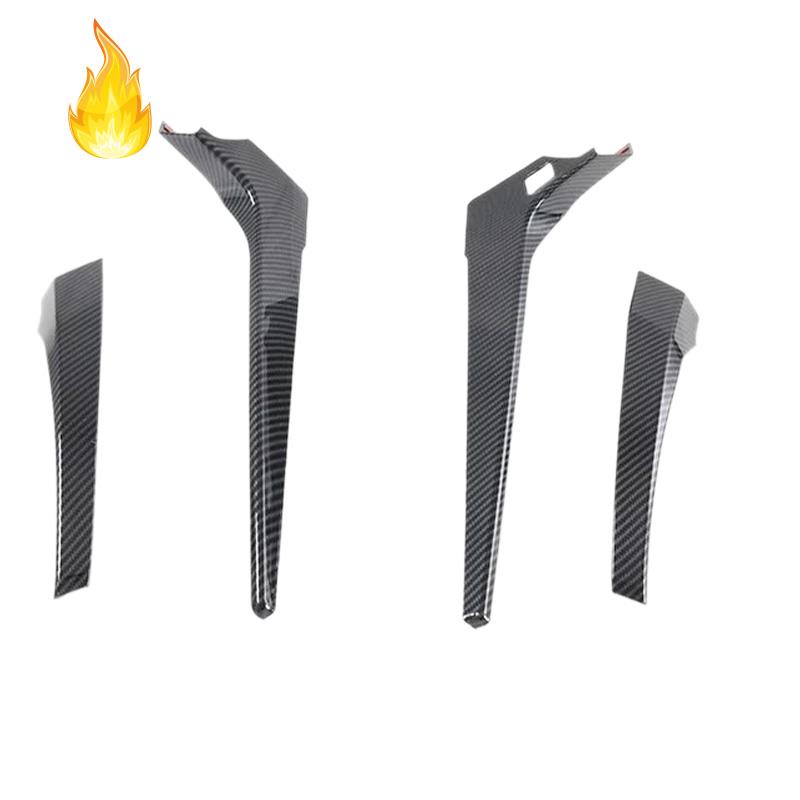Bộ 4 Khung Viền Tay Nắm Cần Số Bên Trái Bằng ABS Sợi Carbon Cho Mitsubishi Pajero Sport 2020