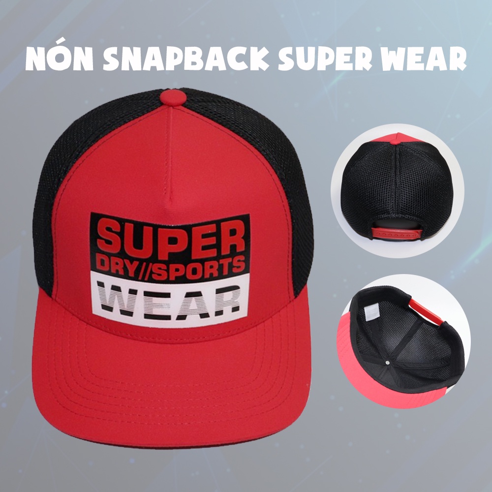 Mũ Snapback nam nữ SUPERWEAR đỏ thời trang, chất liệu dày dặn, freesize, chuẩn form phong cách năng động