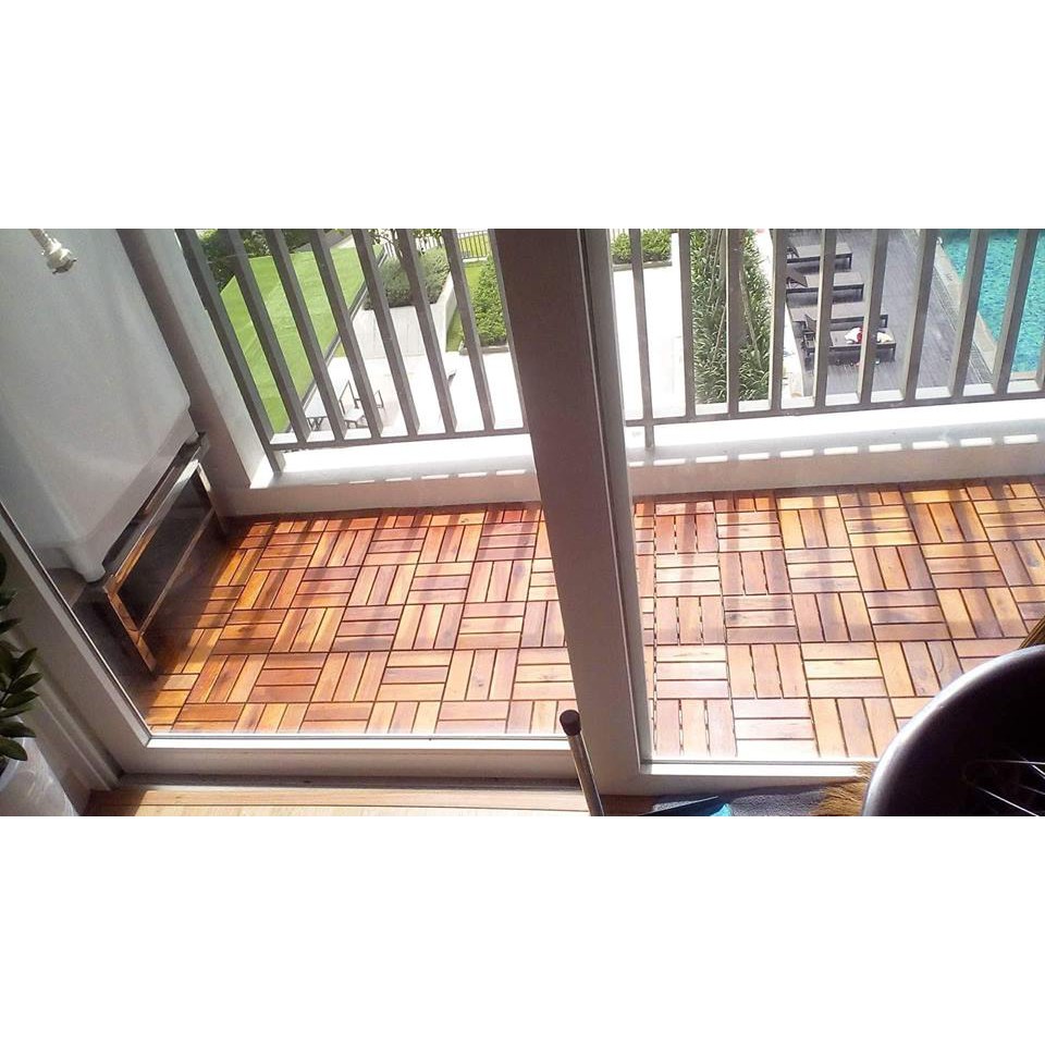 (MDP) Vỉ sàn gỗ tràm lót ban công, nhà tắm kt 30x30cm, chịu nắng mưa, hàng sẵn